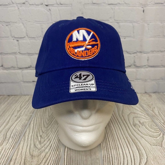 47 Brand NY New York Islanders Logo Womens Hat Adj Strapback Blue Clean Up New - Picture 1 of 10